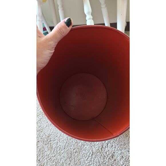 Vintage Cheinco Red Eye Sour Smash Tin Trash Can orange  Retro bar decor - Picture 7 of 7